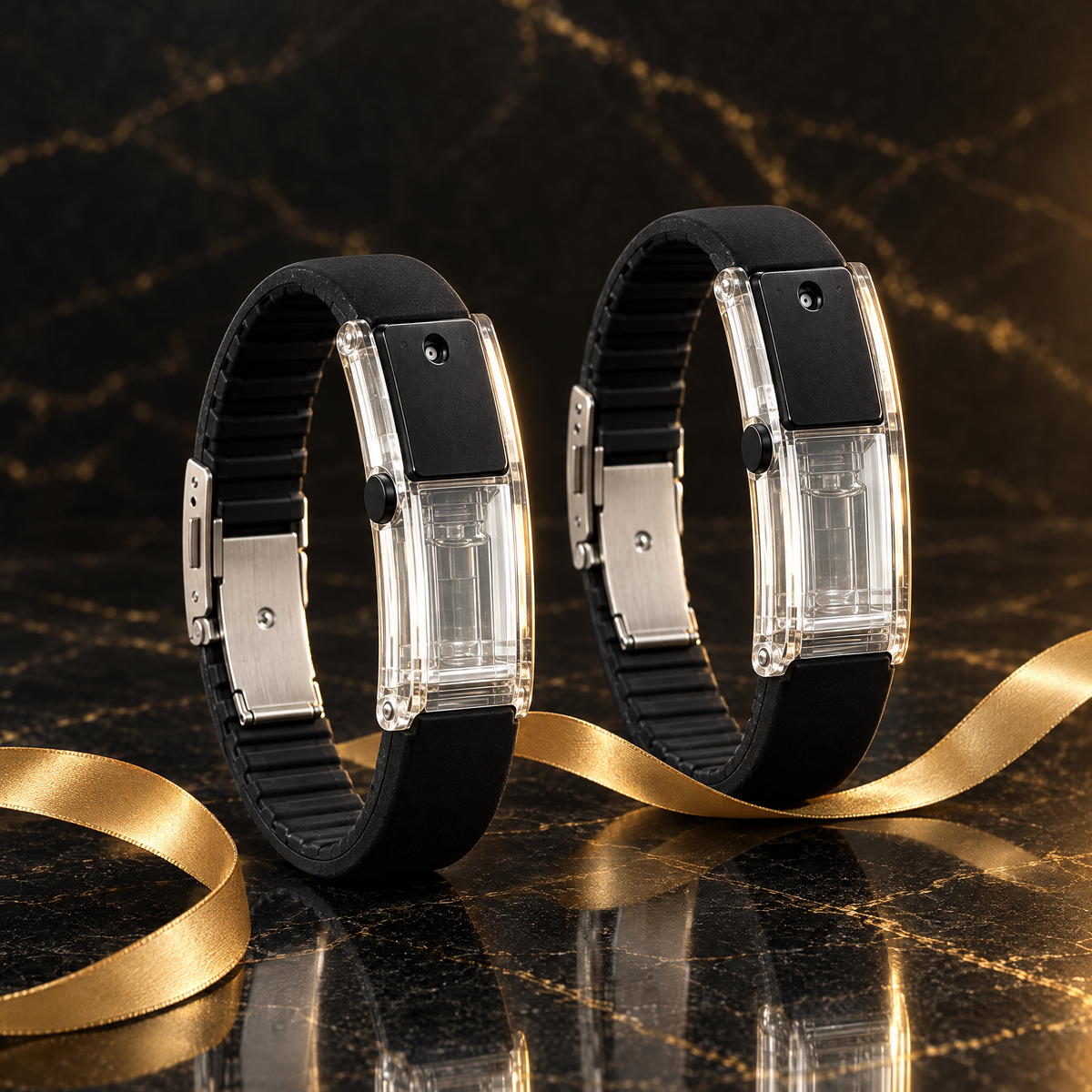 Offre duo : deux bracelets Aurae avec ruban doré